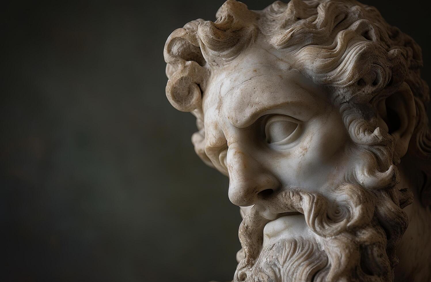 Close up of an Ancient Greek Sculpture photo