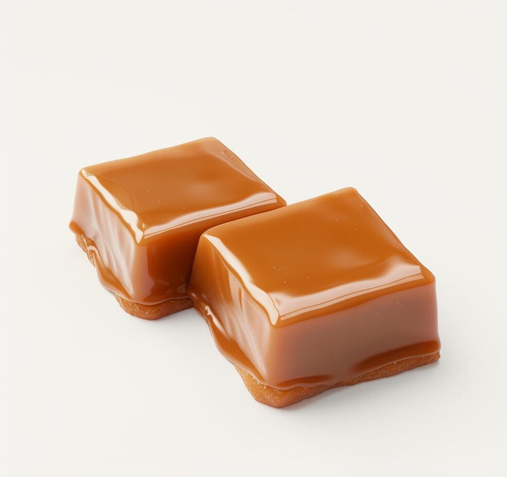 Gourmet Chocolate Caramels on a White Background photo