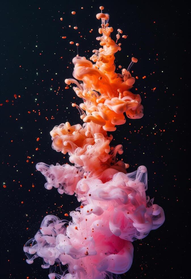 Vibrant Paint Swirls in Water photo