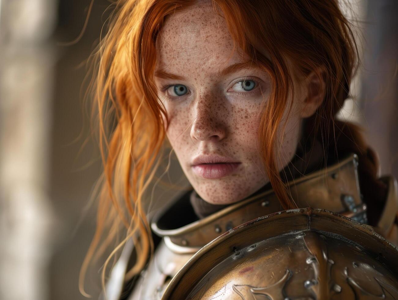 Portrait of a Woman in Medieval Armor photo
