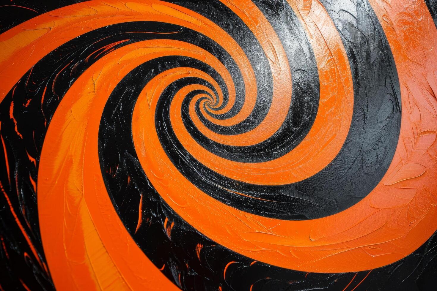 Abstract orange and black swirl pattern photo