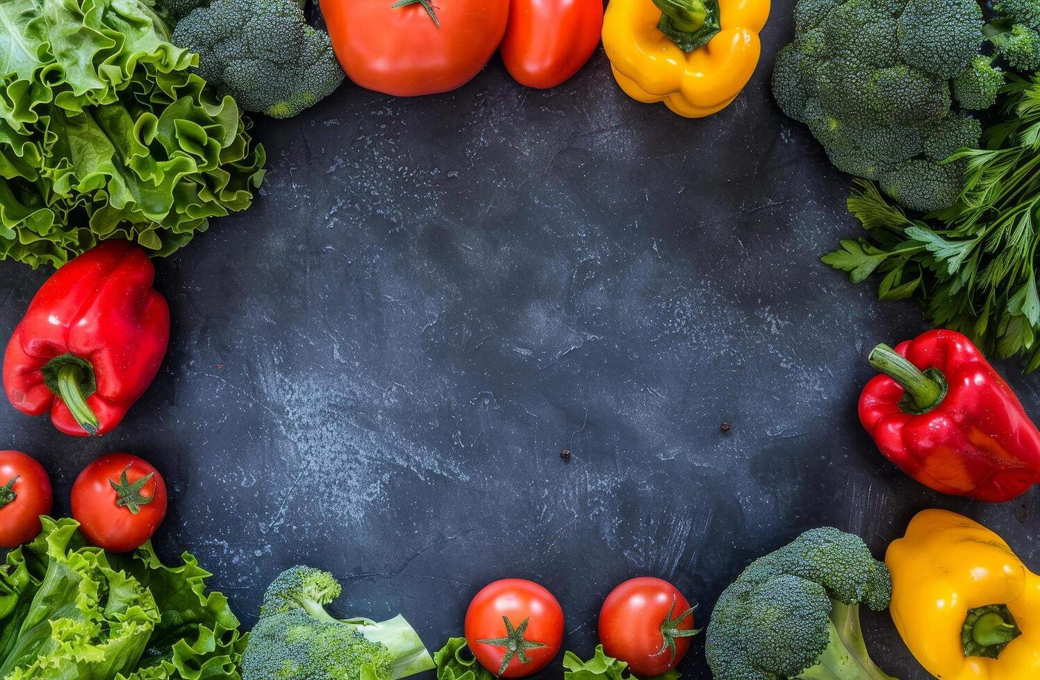 Fresh vegetables on a dark background photo