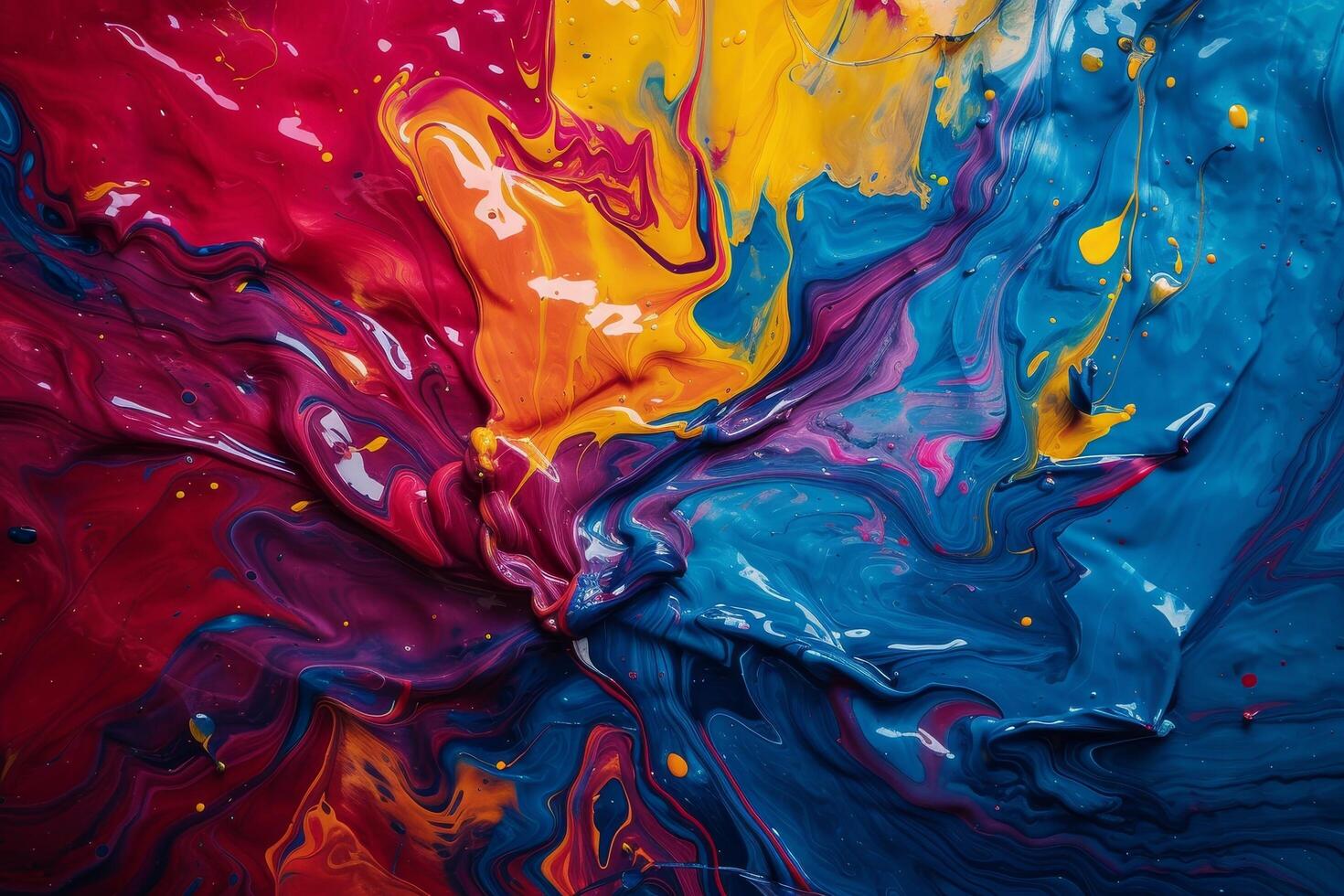 Vibrant Abstract Paint Swirls photo