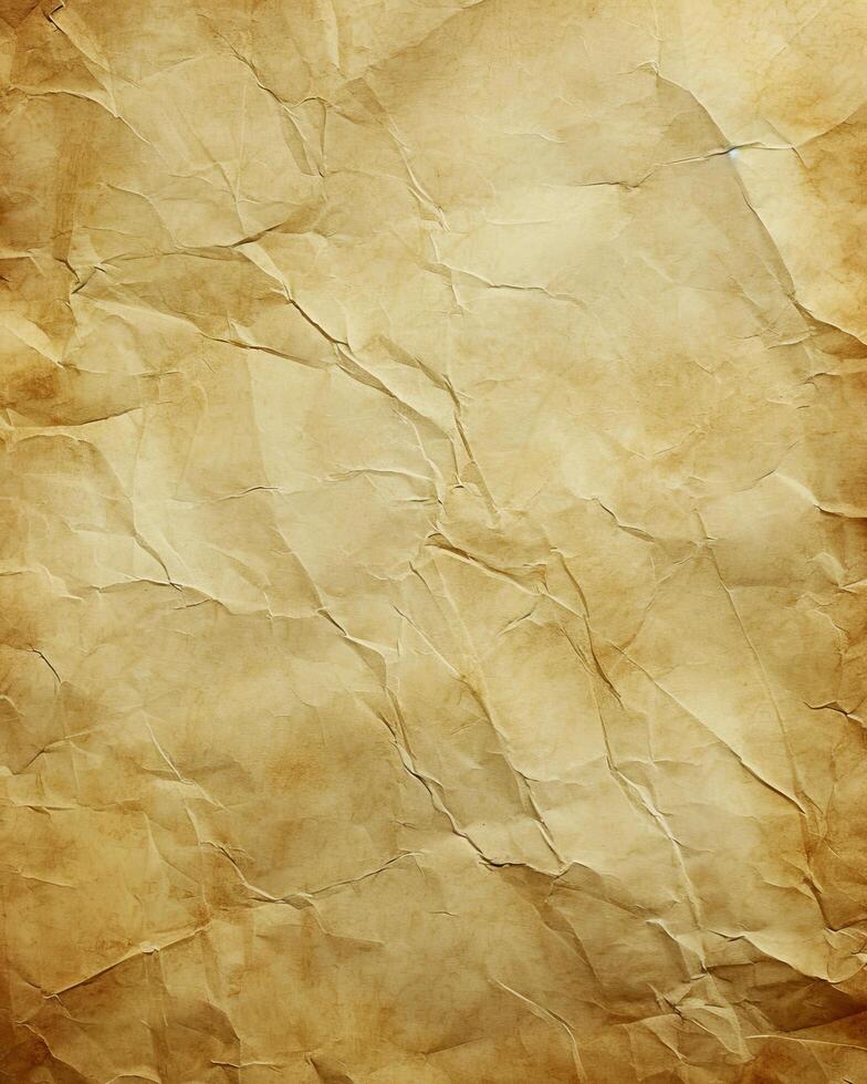 Textured old crumpled paper background photo