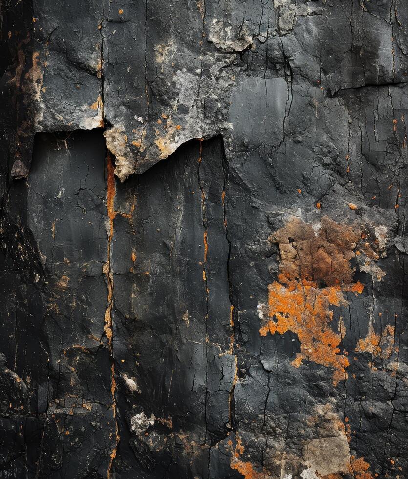 Close up Texture of Cracked and Weathered Rock Surface photo
