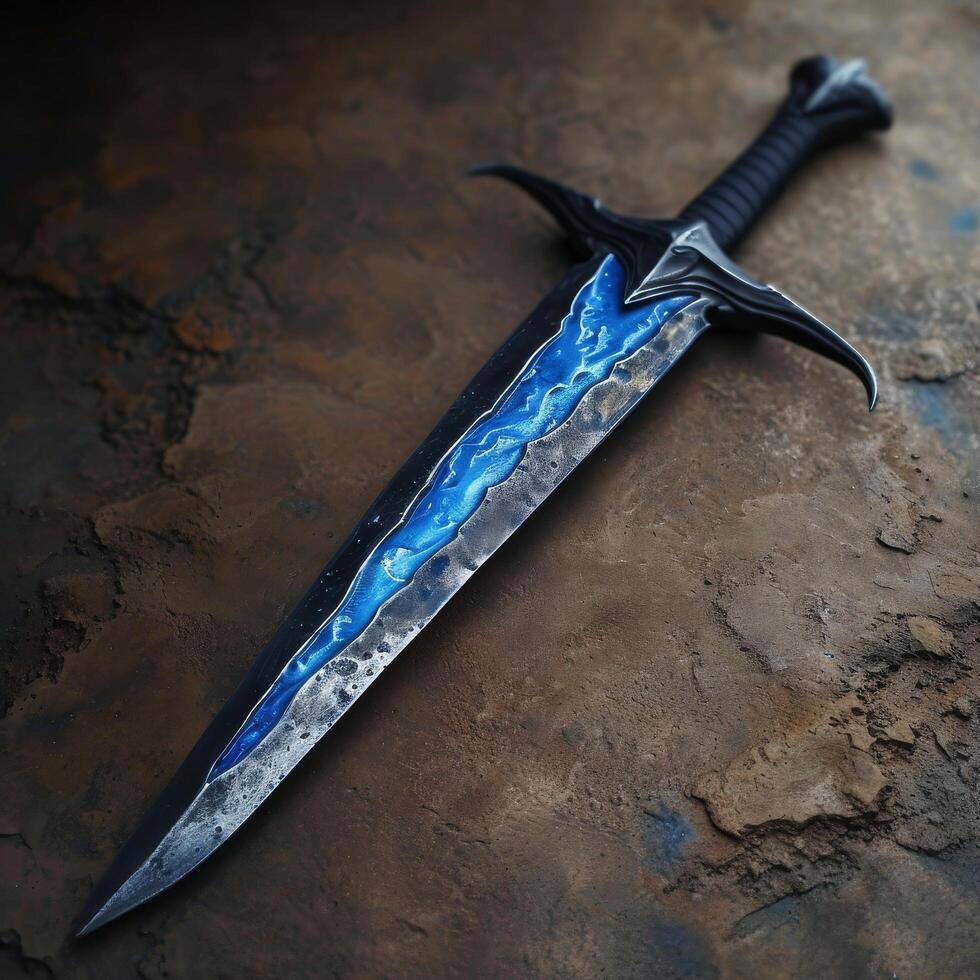 Fantasy Sword on a Rustic Background photo