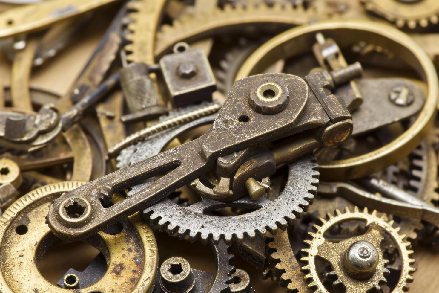 Close up of Intricate Metal Gears and Cogs photo