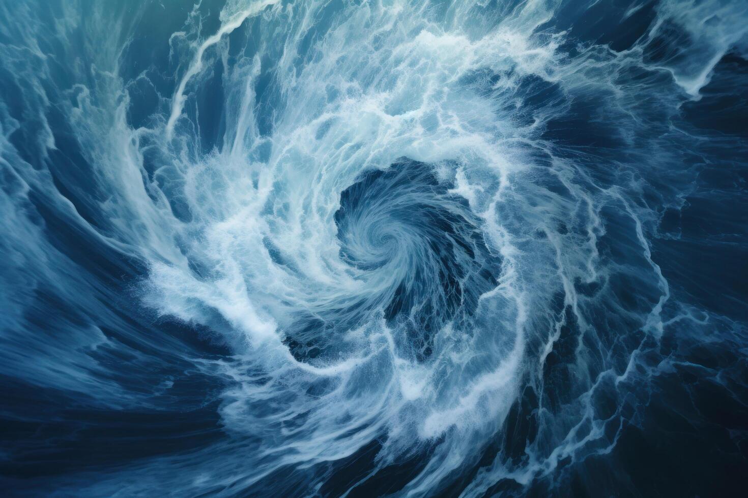 Abstract ocean whirlpool from above photo
