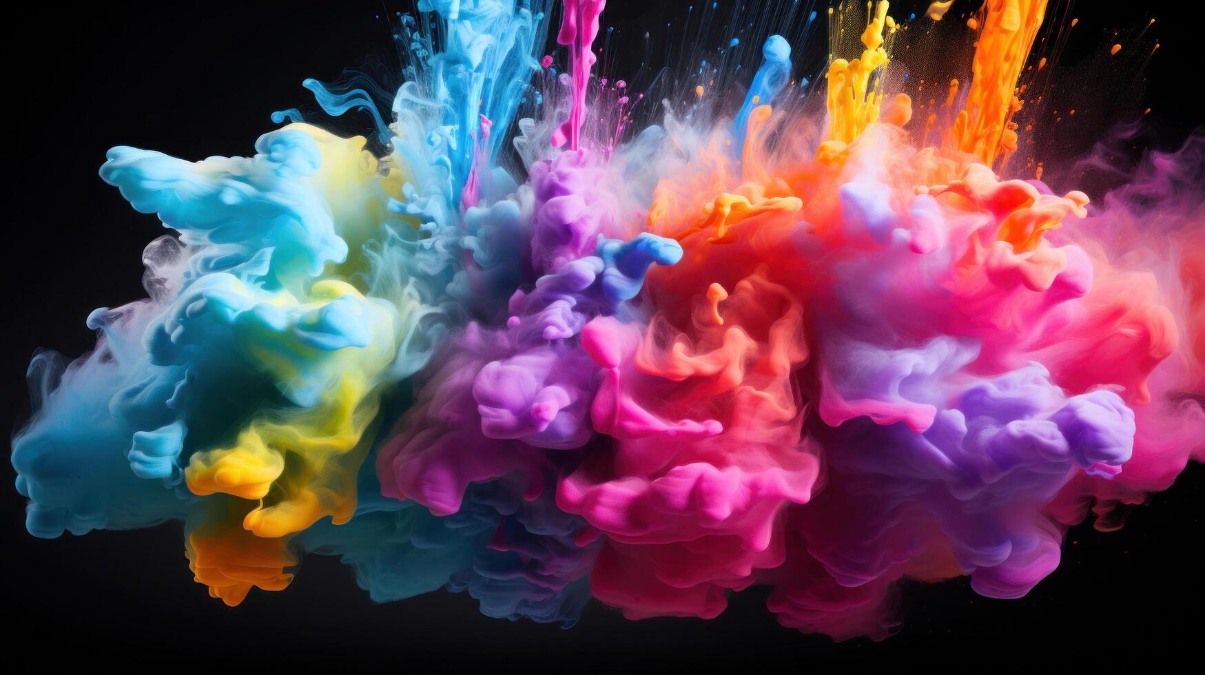 Explosion of Colorful Paint in Water photo