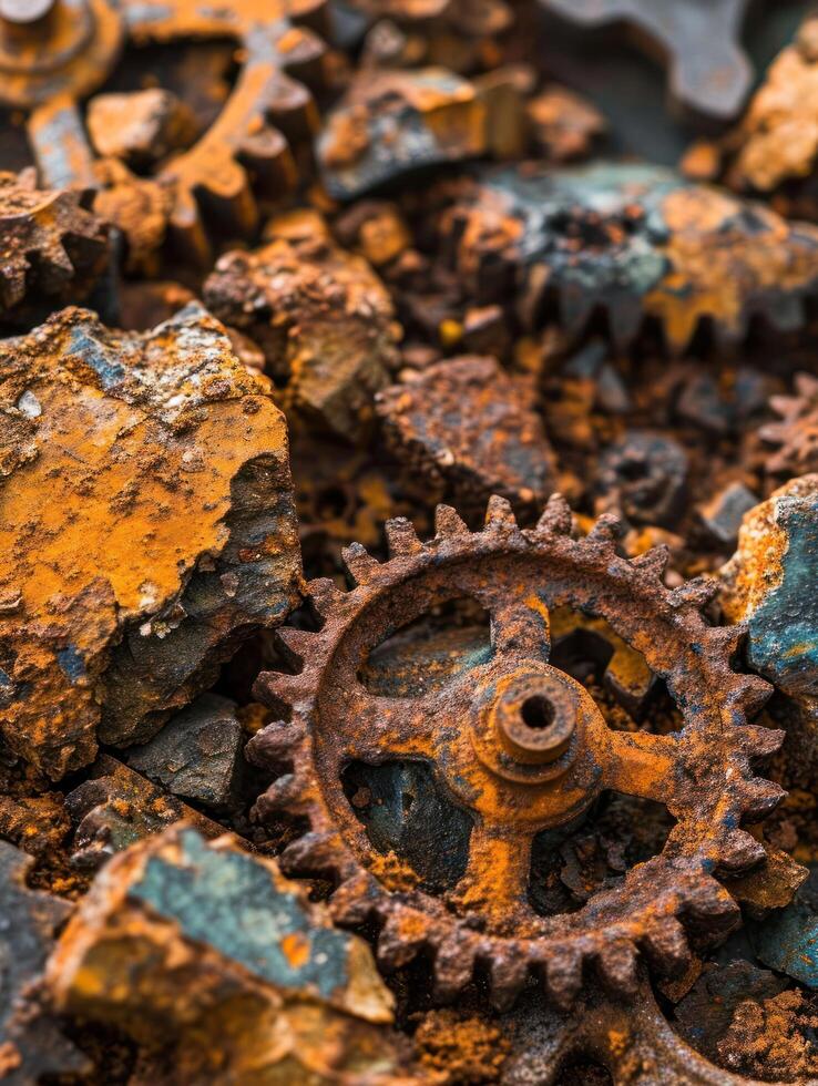 Rusty Gears and Cogs Close up photo