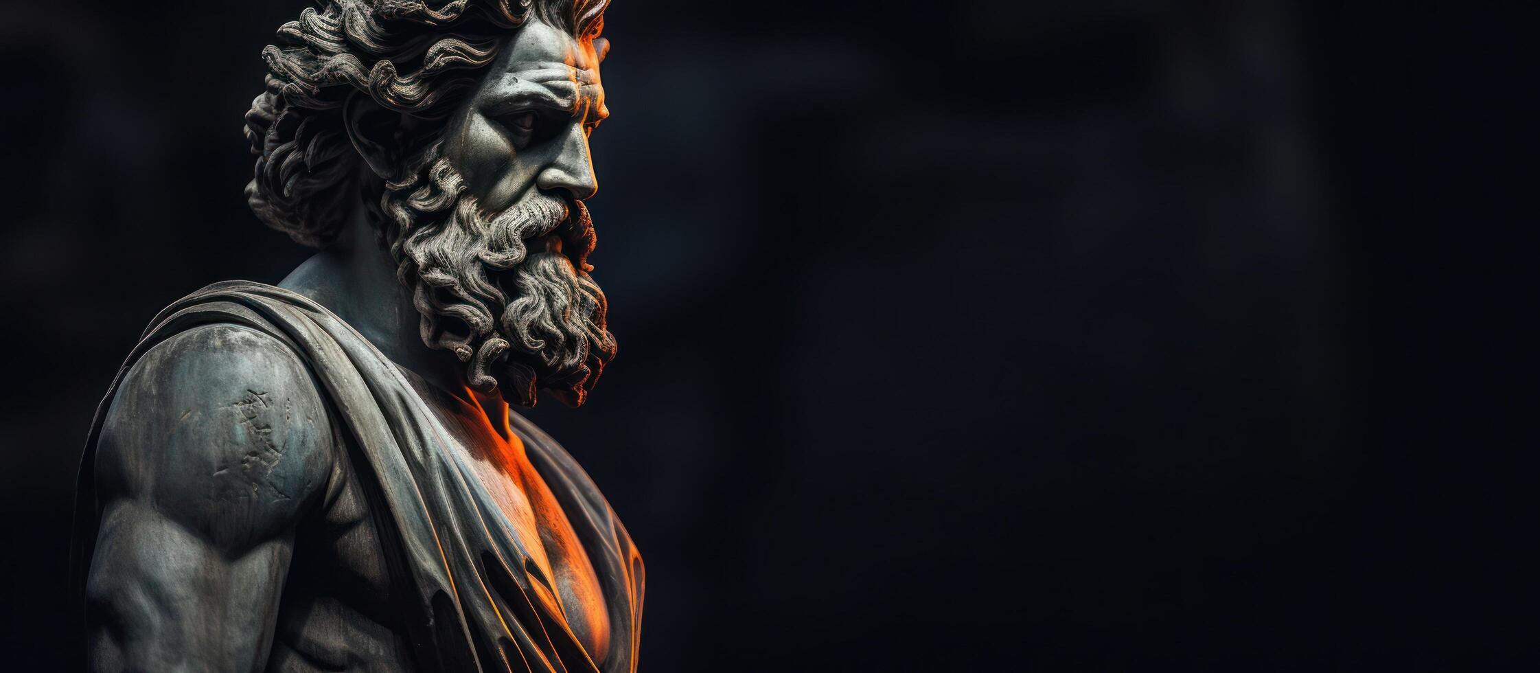 Ancient Greek sculpture of a mythical hero photo