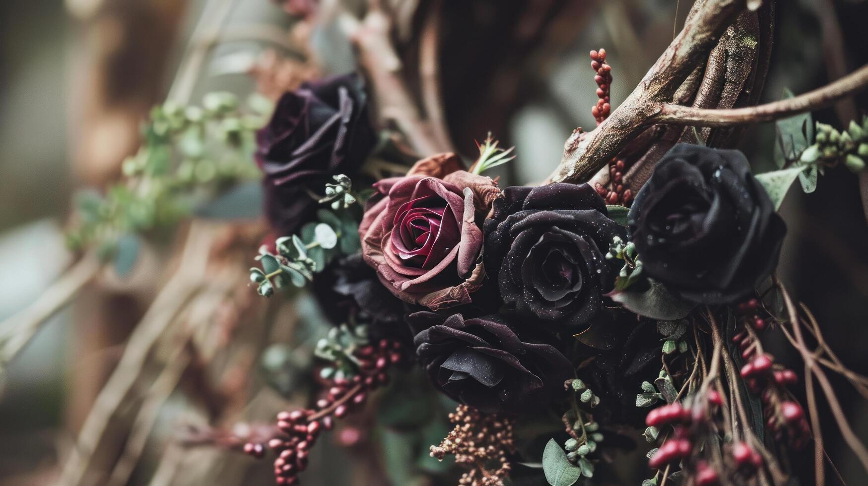 Elegant Dark Floral Arrangement photo