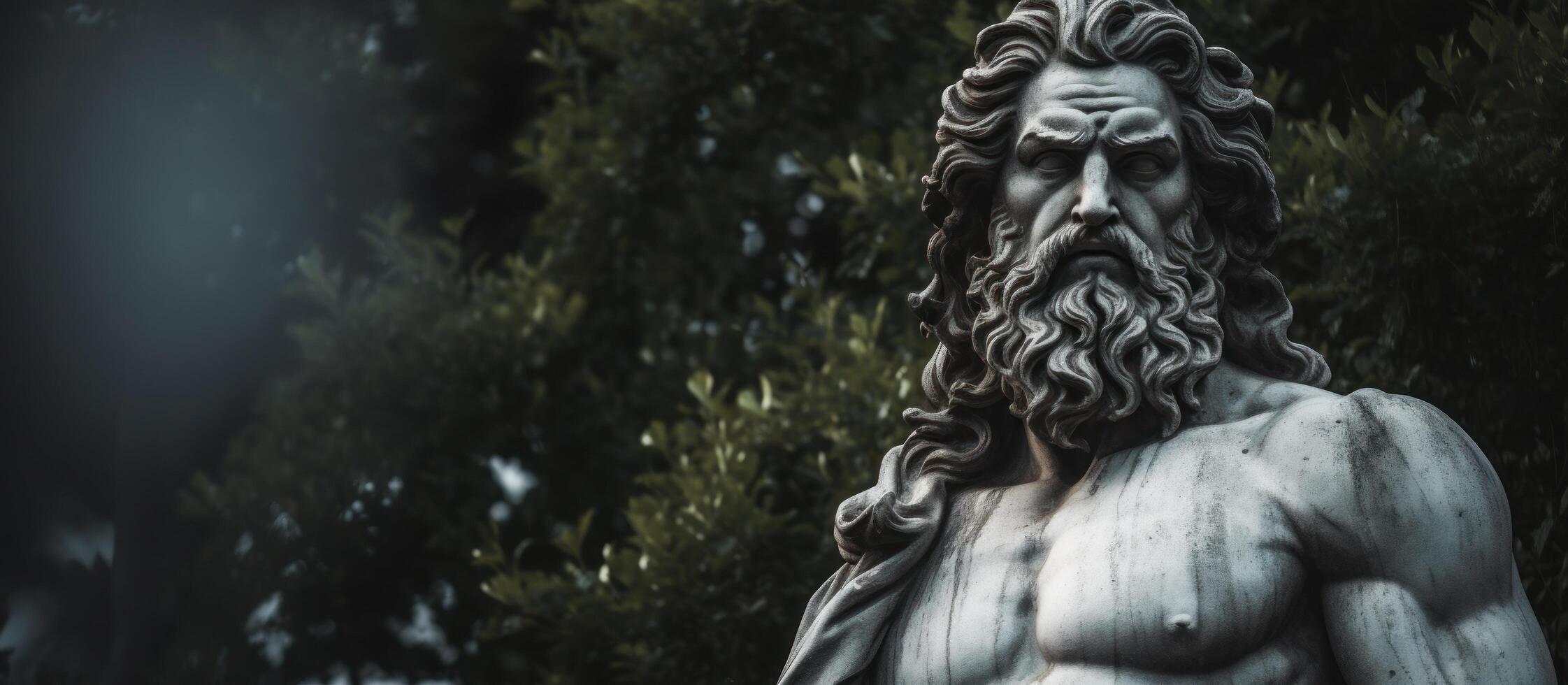 Majestic statue of a mythological figure with intricate details photo