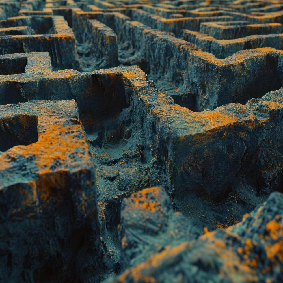 Abstract labyrinthine rock formations photo