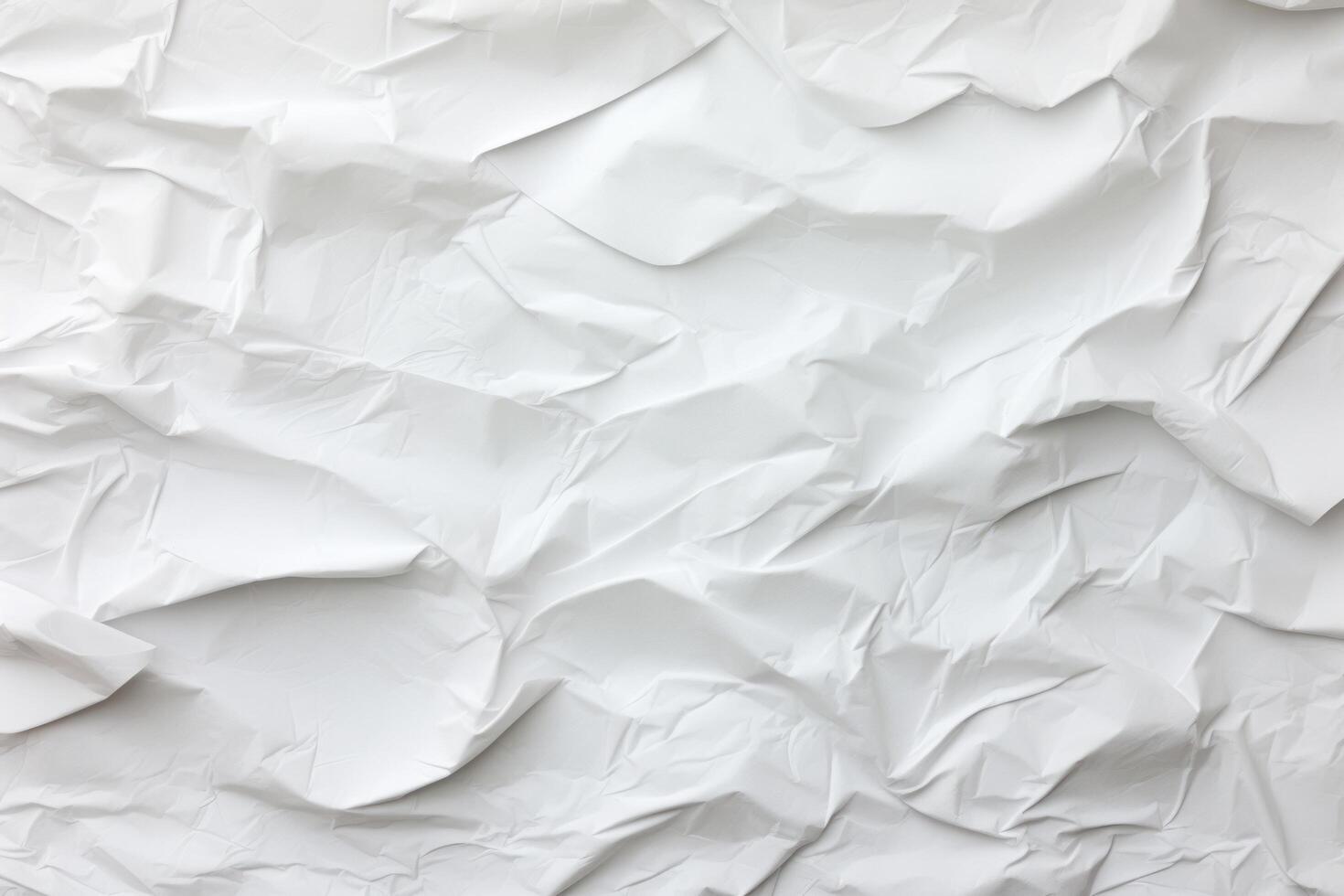 Crumpled white paper texture background photo