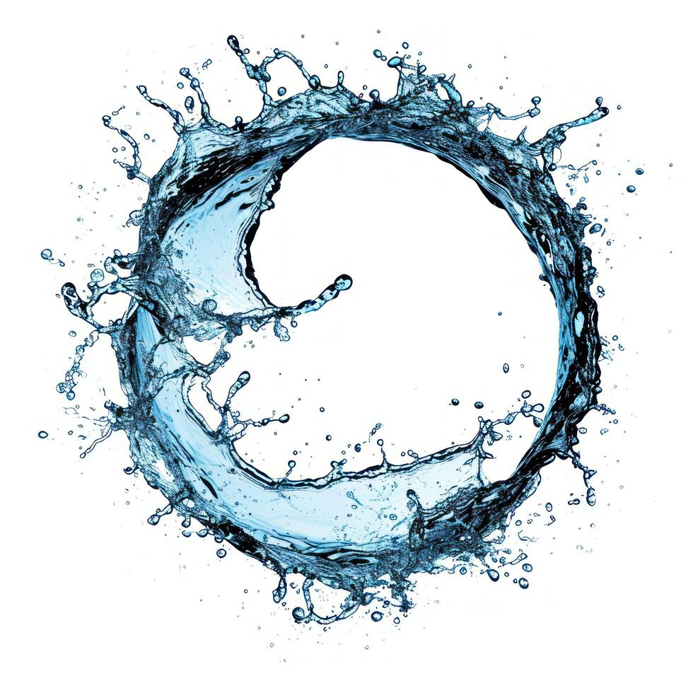Dynamic Water Splash Shaped as a Circle photo