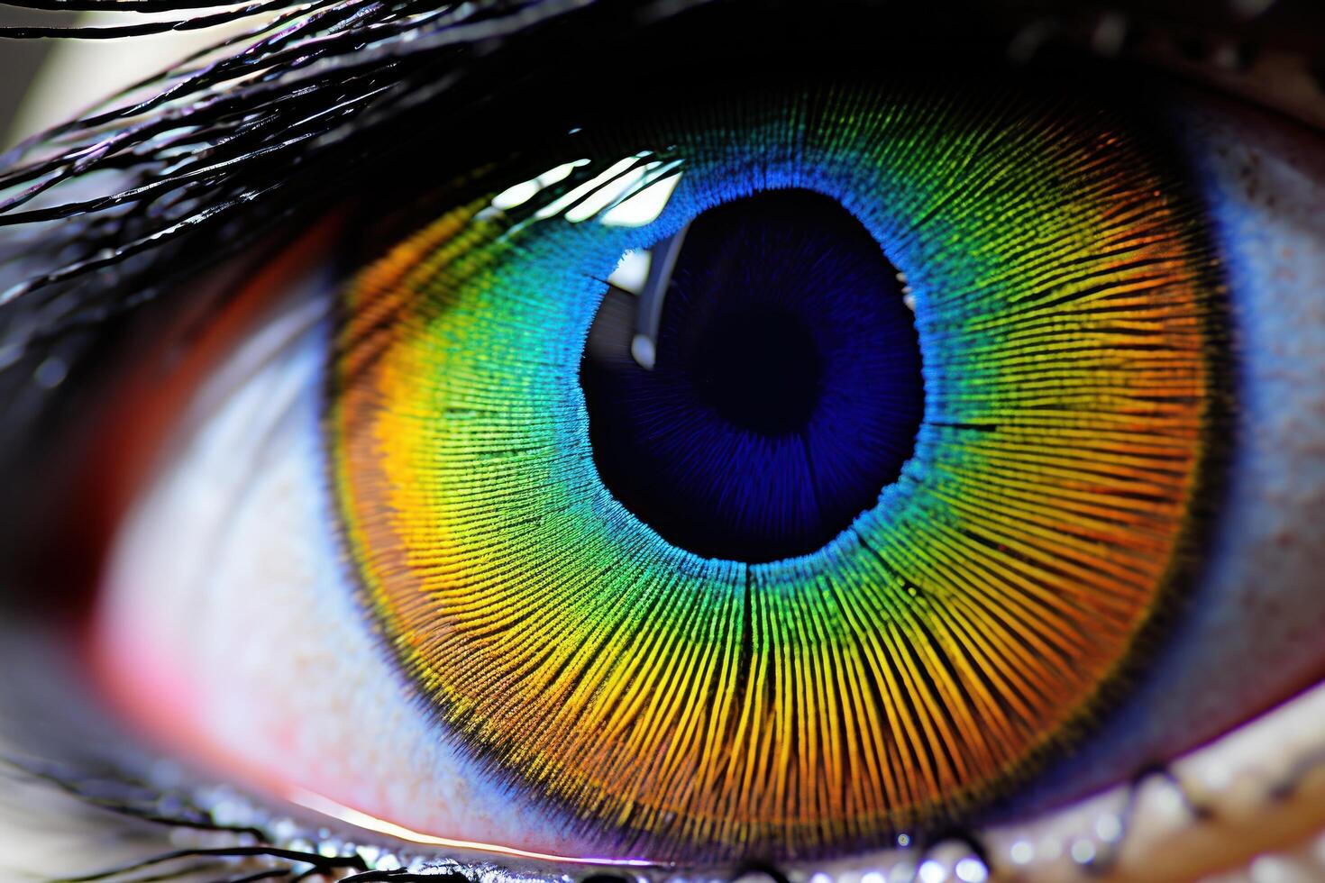 Close up of a Colorful Human Eye photo