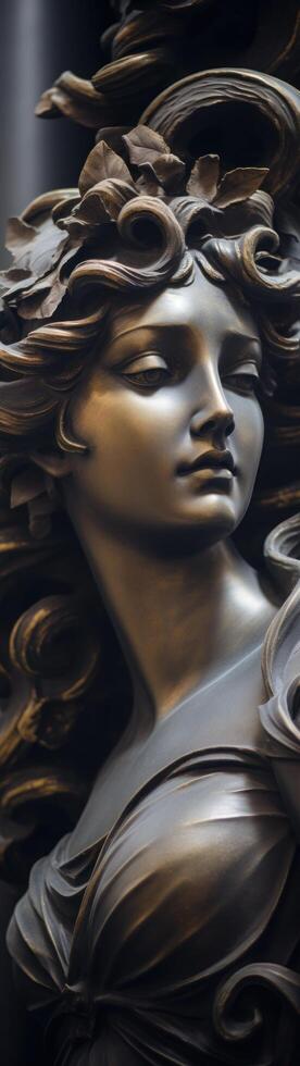 Elegant Classical Sculpture of a Woman with Intricate Details photo