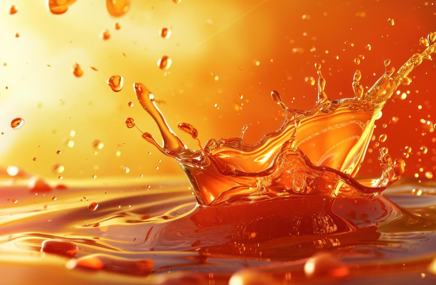 Vibrant Orange Liquid Splash photo