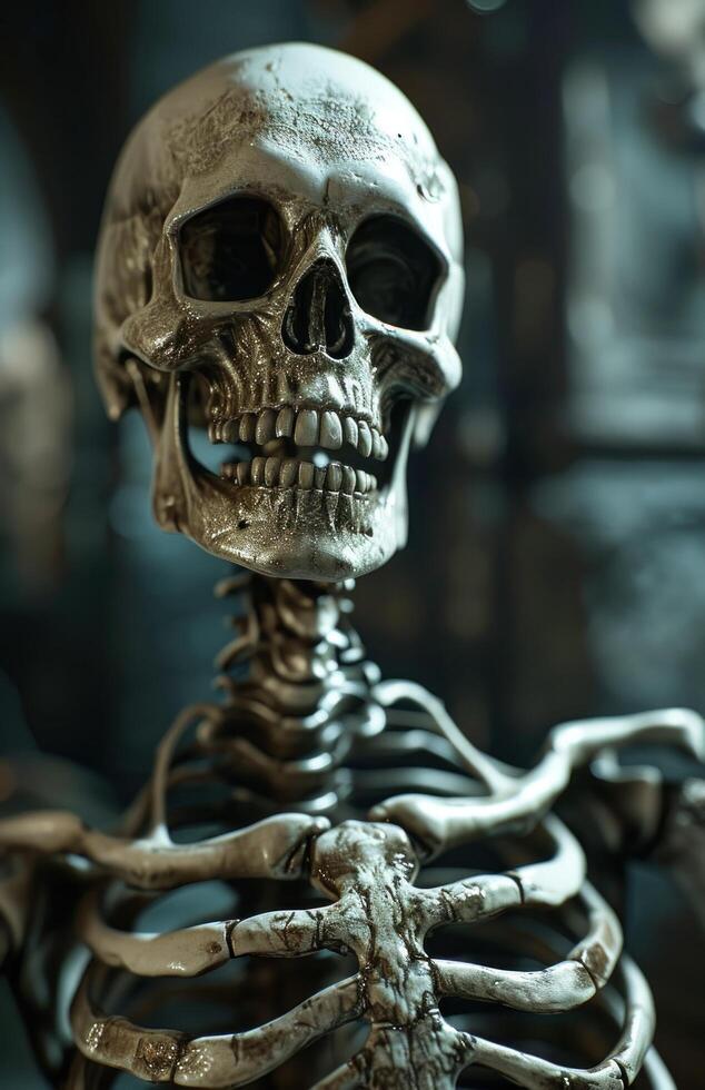 Close up of a Human Skeleton Model photo