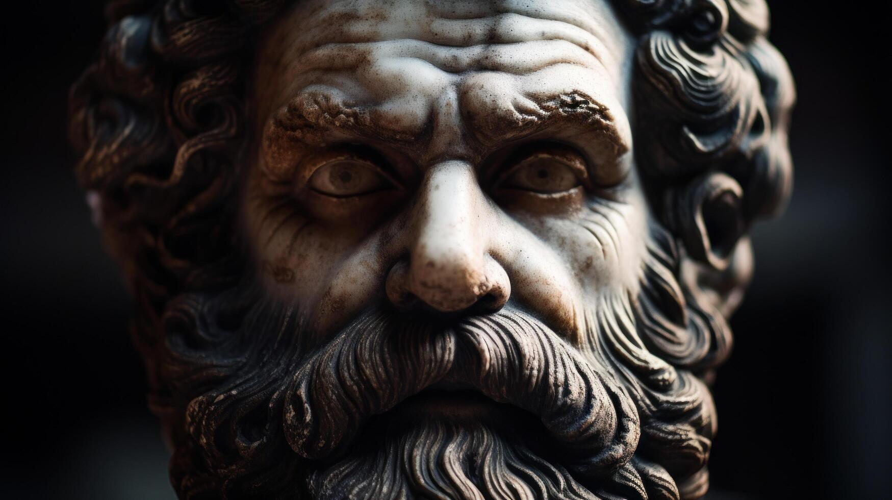 Close up of an Ancient Philosophers Sculpture photo
