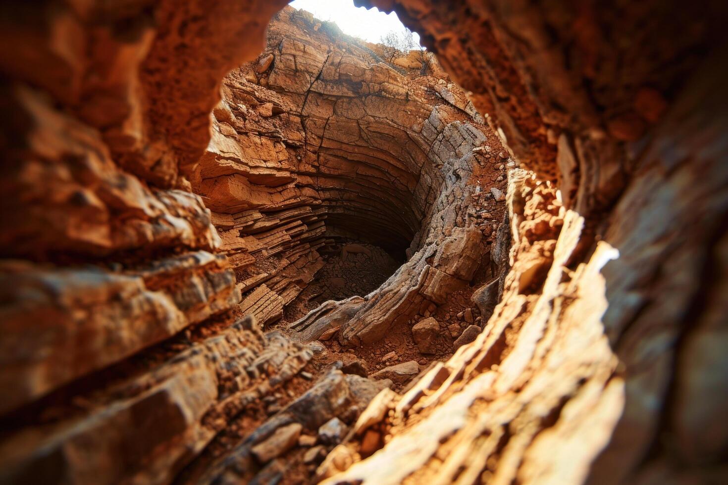 Majestic view of a deep rocky sinkhole photo