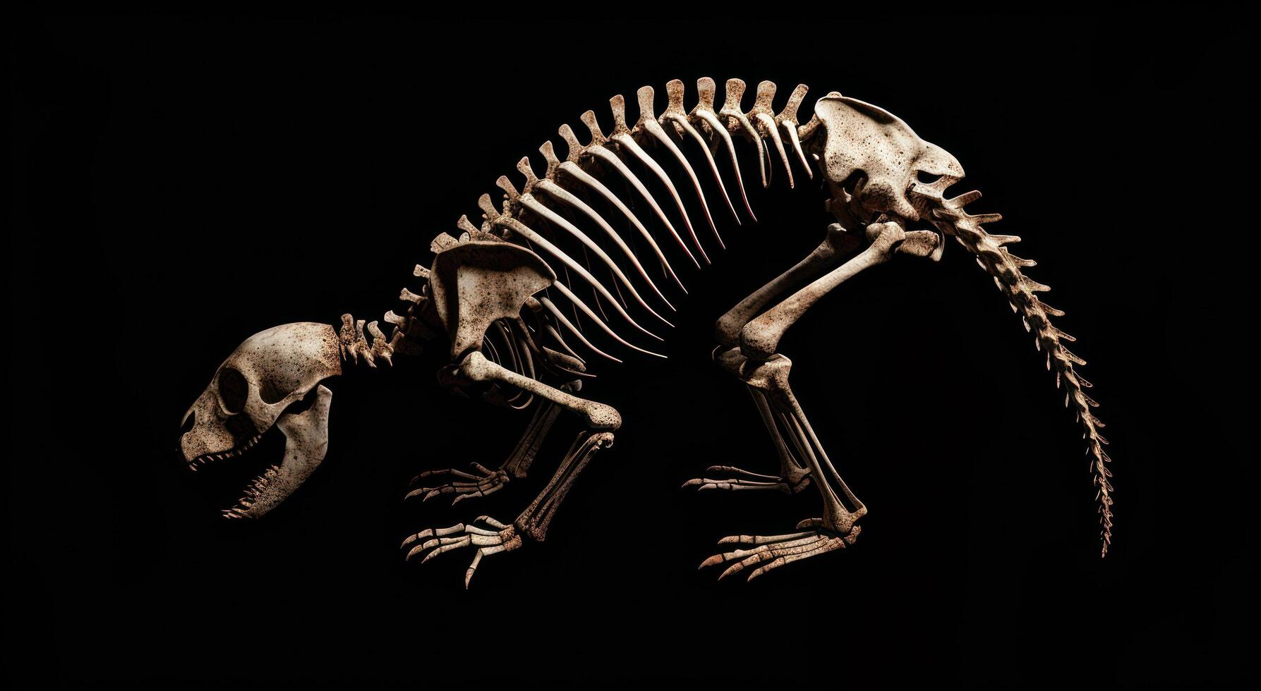 Dinosaur Skeleton Displayed in a Museum Setting photo