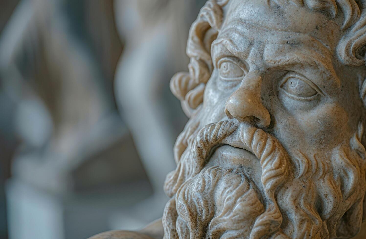 Close up of an Ancient Philosophers Sculpture photo