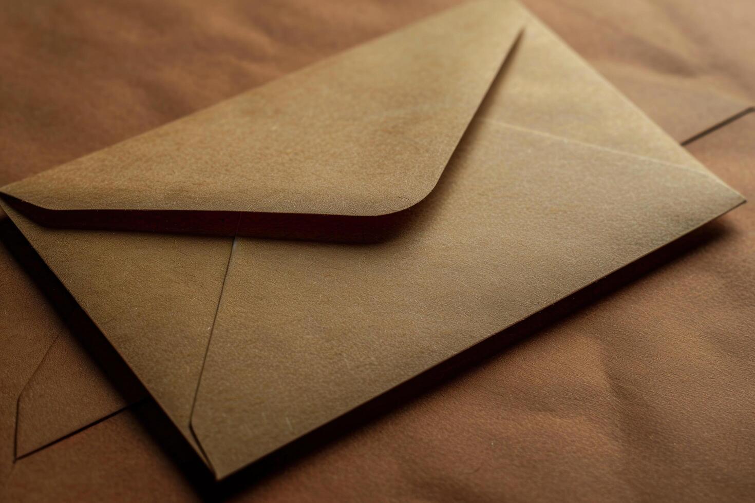 a brown envelope on a brown surface photo