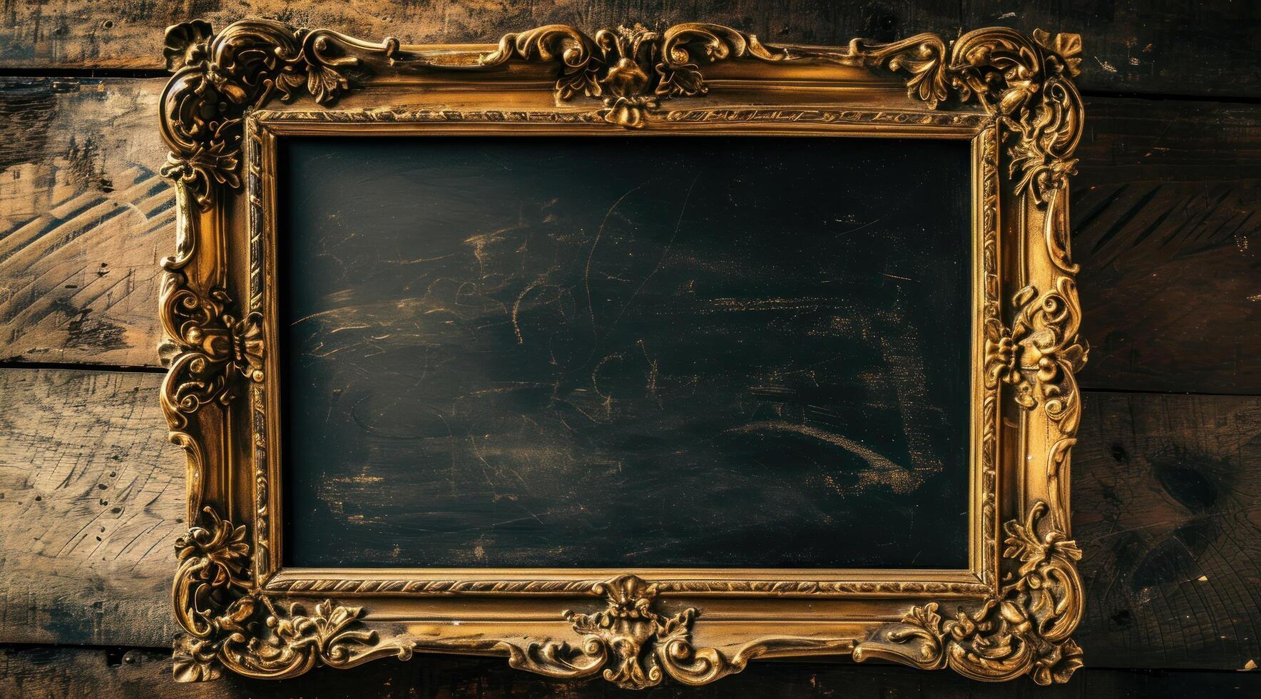 a blackboard with gold frame photo