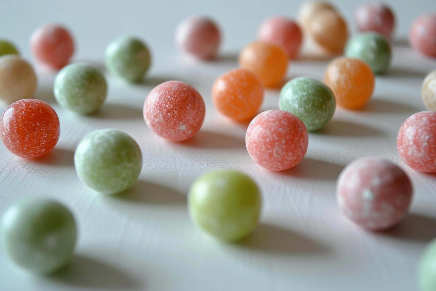 a group of round colored balls photo