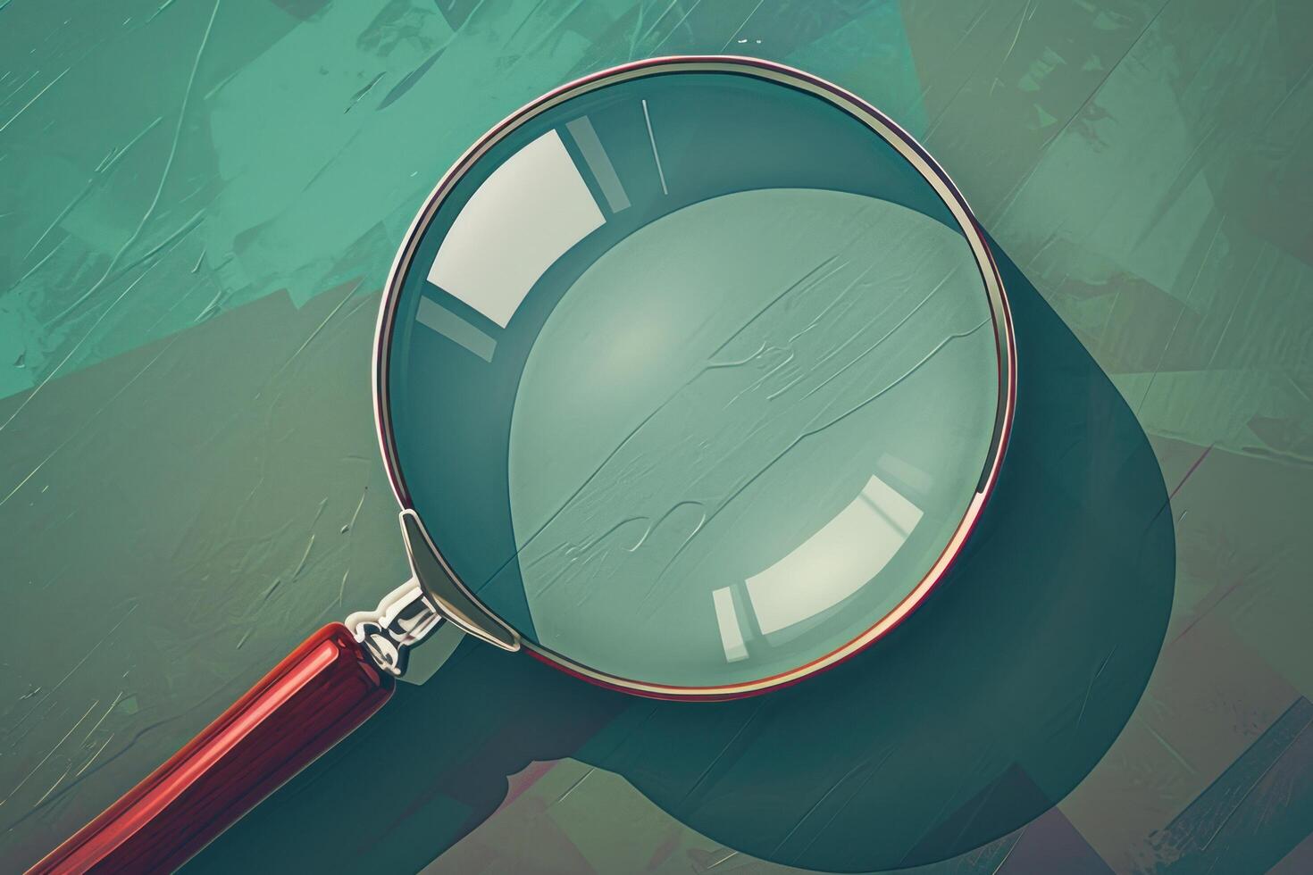 a magnifying glass on a table photo