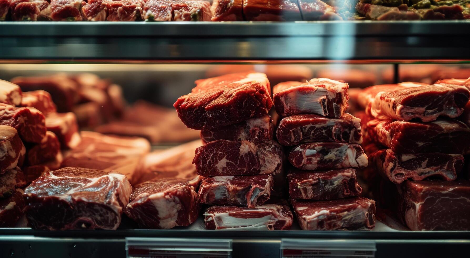 a display case with meat photo