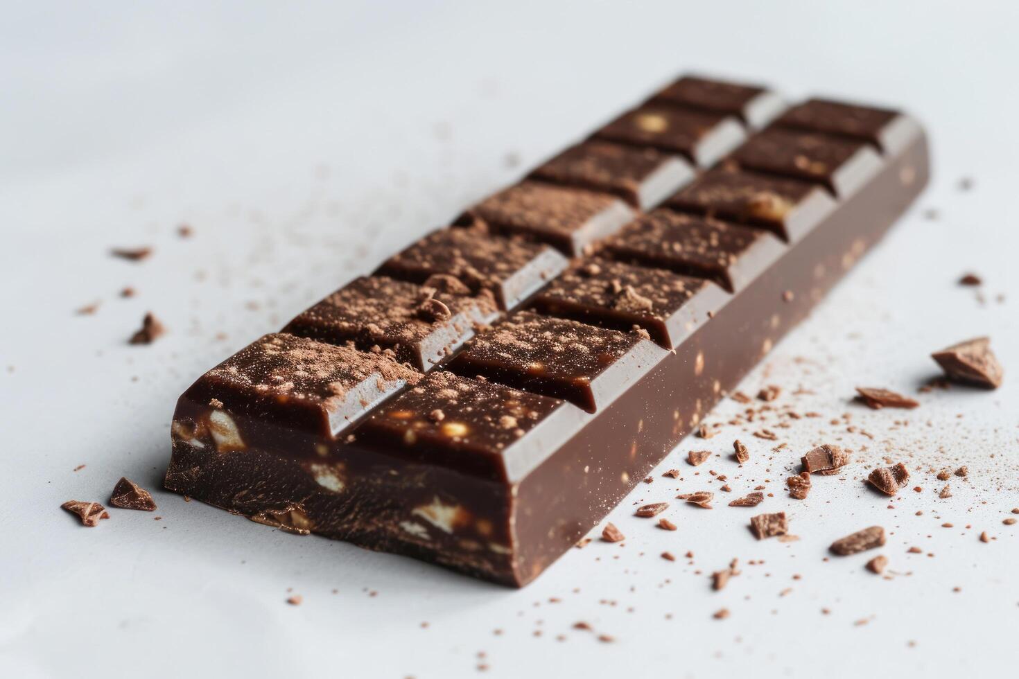 a chocolate bar with crumbs on top photo