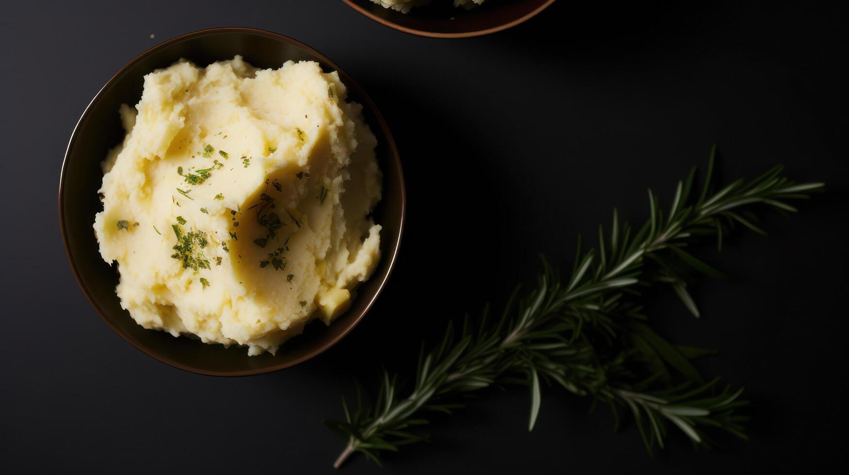 a bowl of mashed potatoes photo