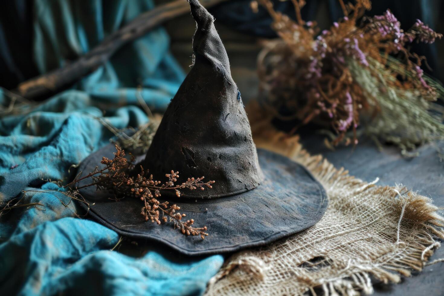 a person hat on a table photo