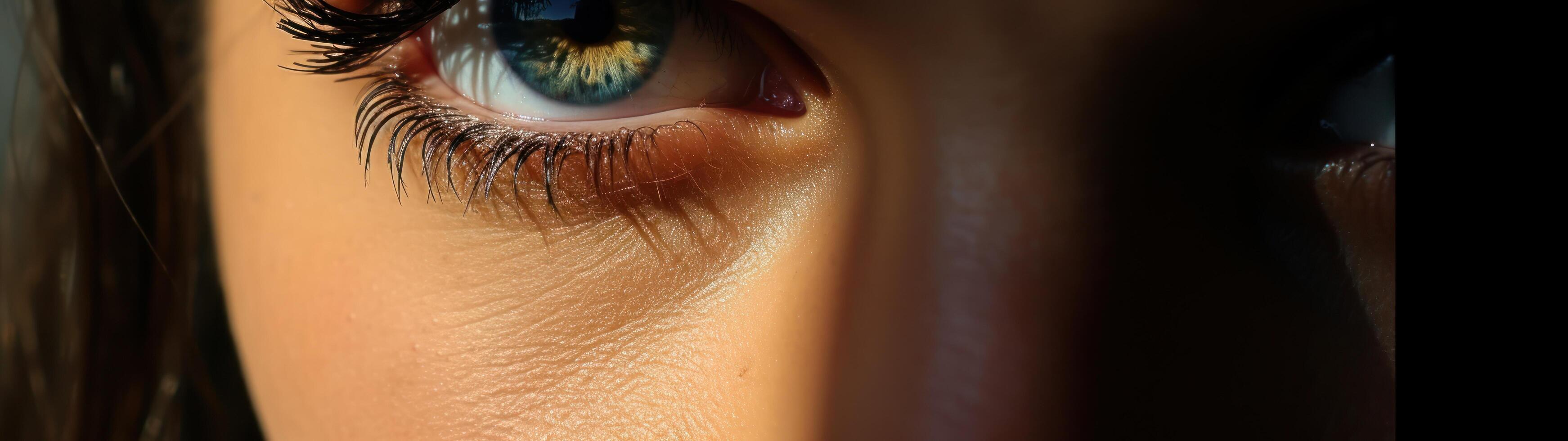 a close up of a persons eye photo