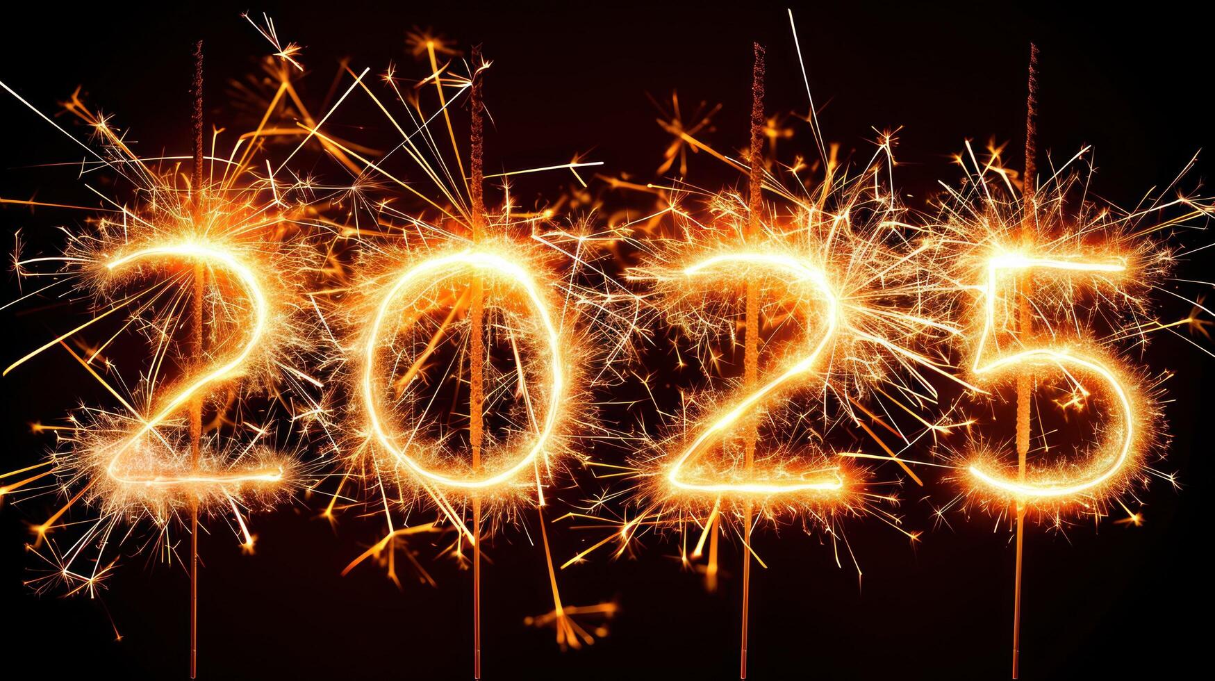 a number and sparklers in the dark photo
