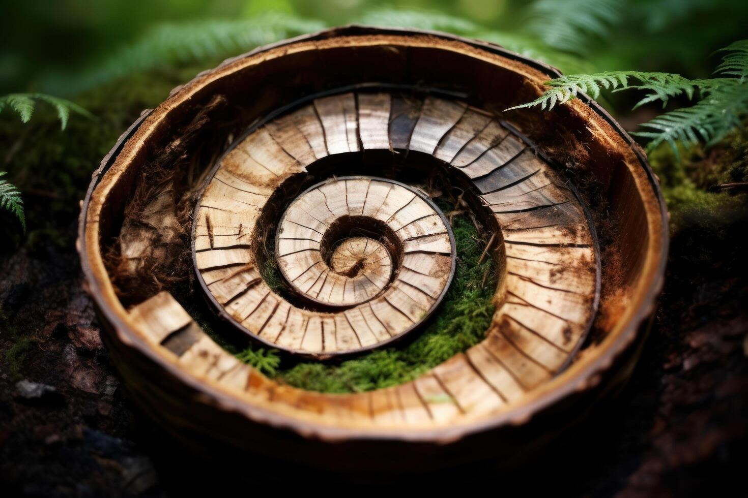 a spiral of a tree trunk photo