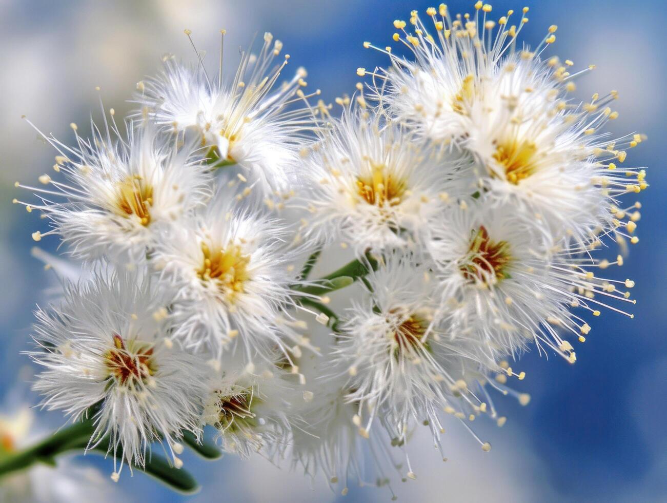 a close up of white flowers photo