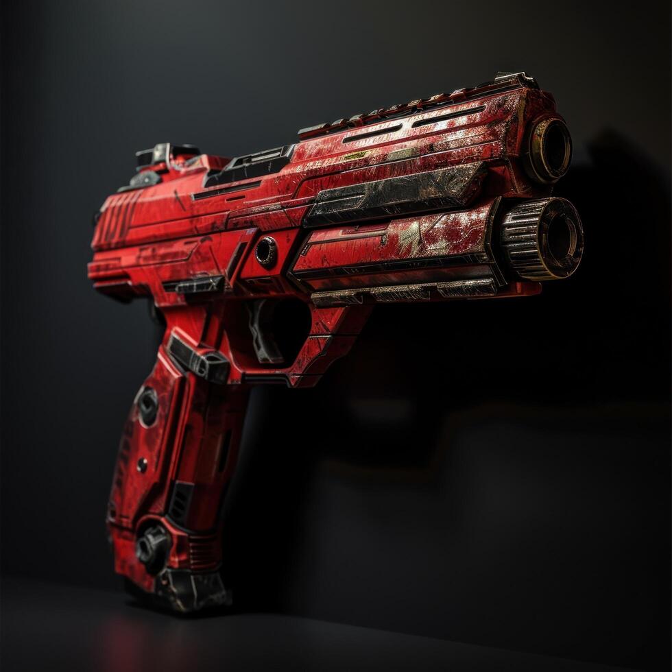 a red and black gun photo