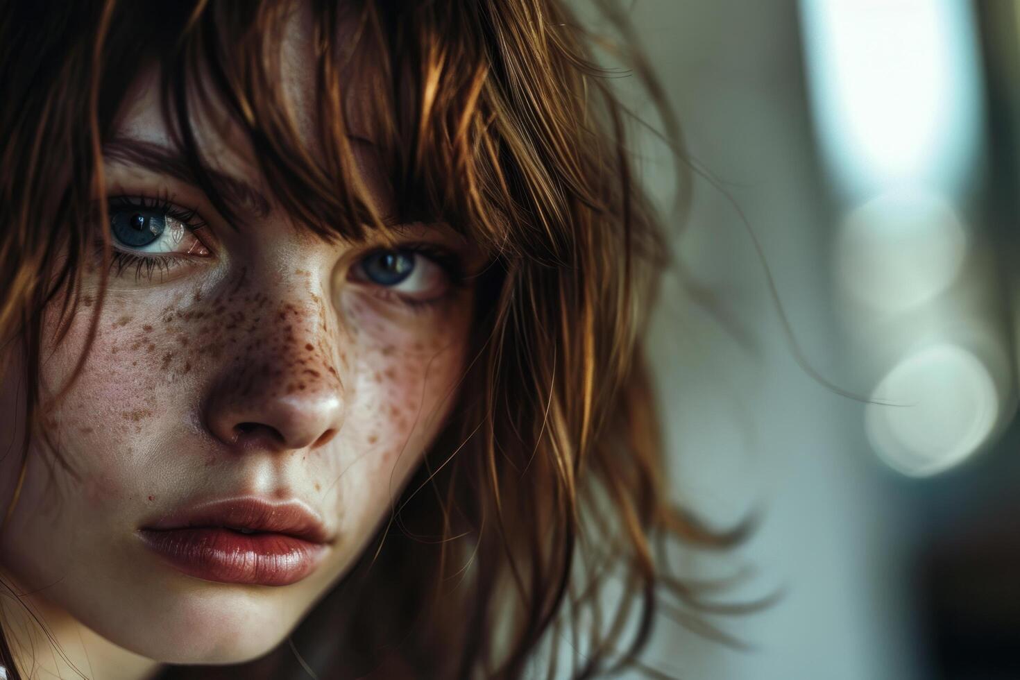 a close up of a woman photo