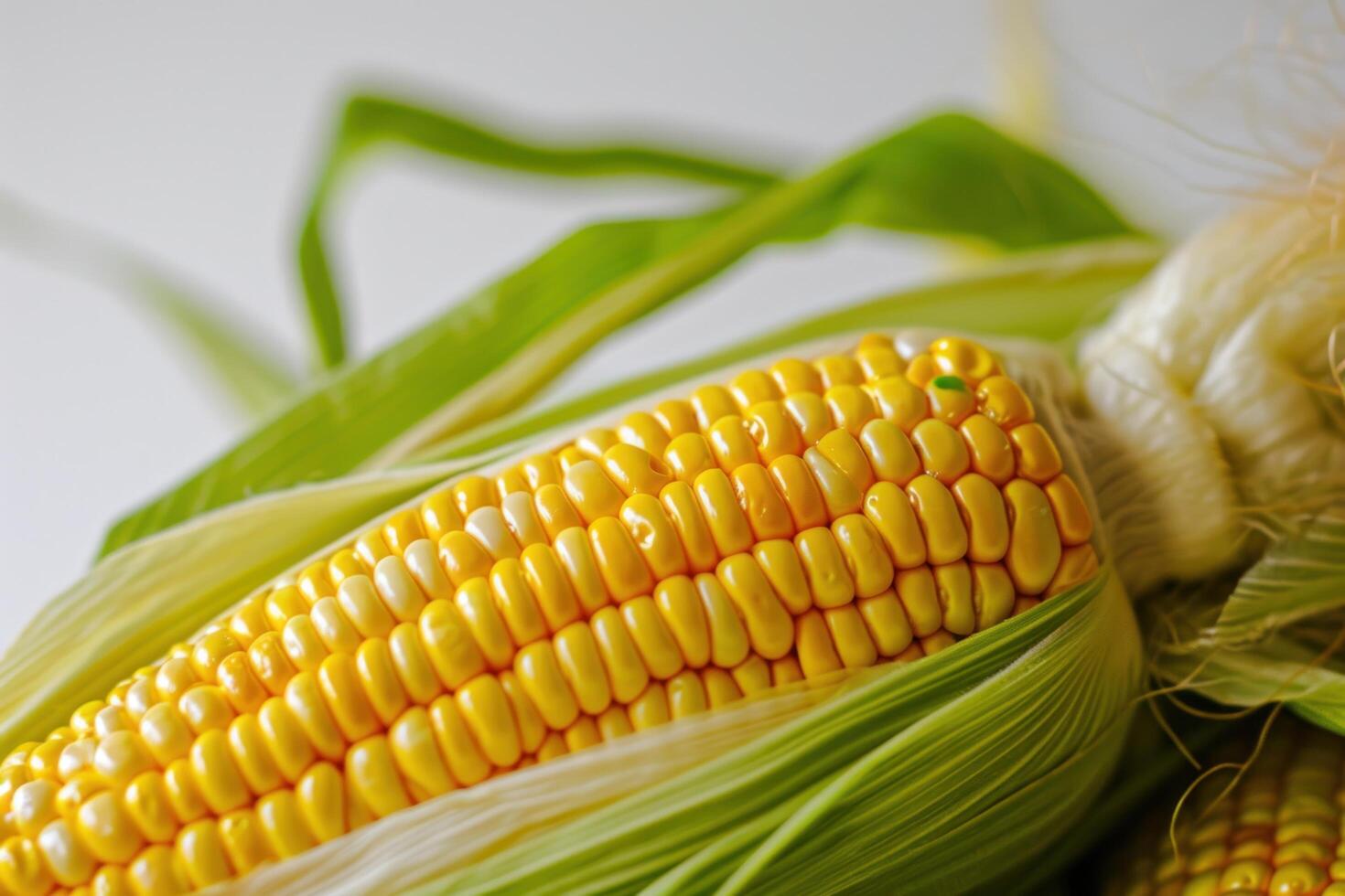 a close up of a corn cob photo