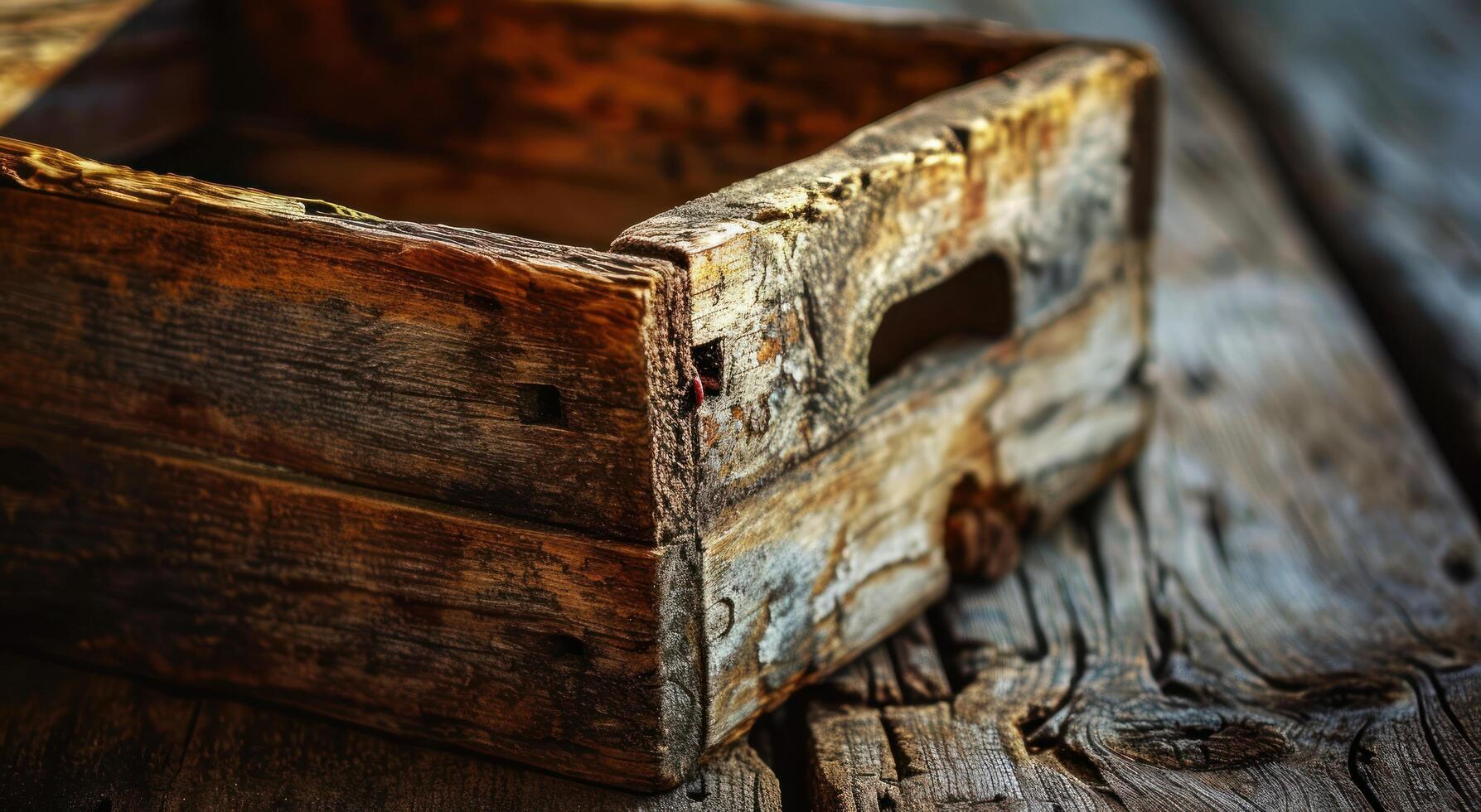 a wooden box on a table photo