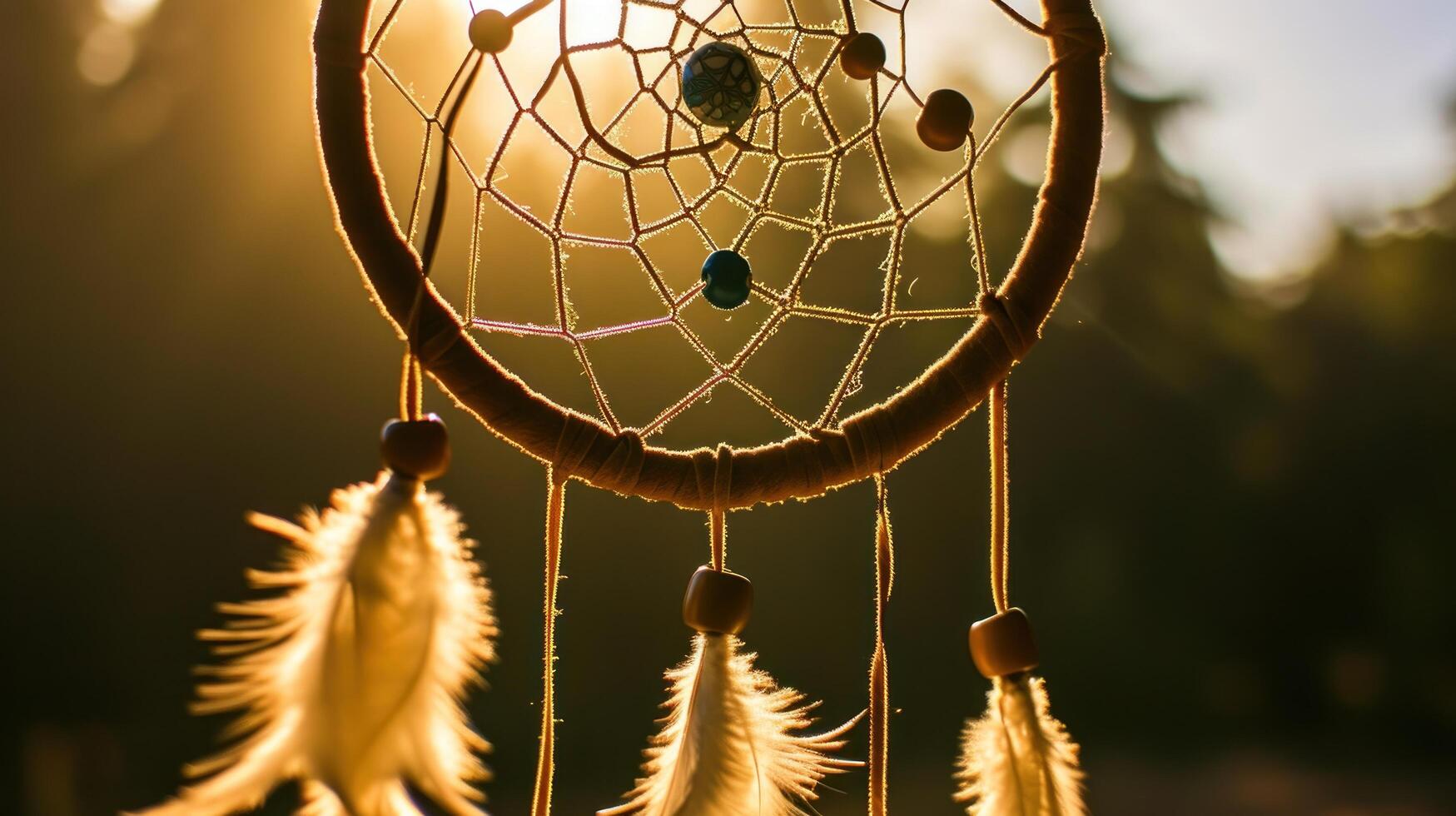 a close up of a dream catcher photo