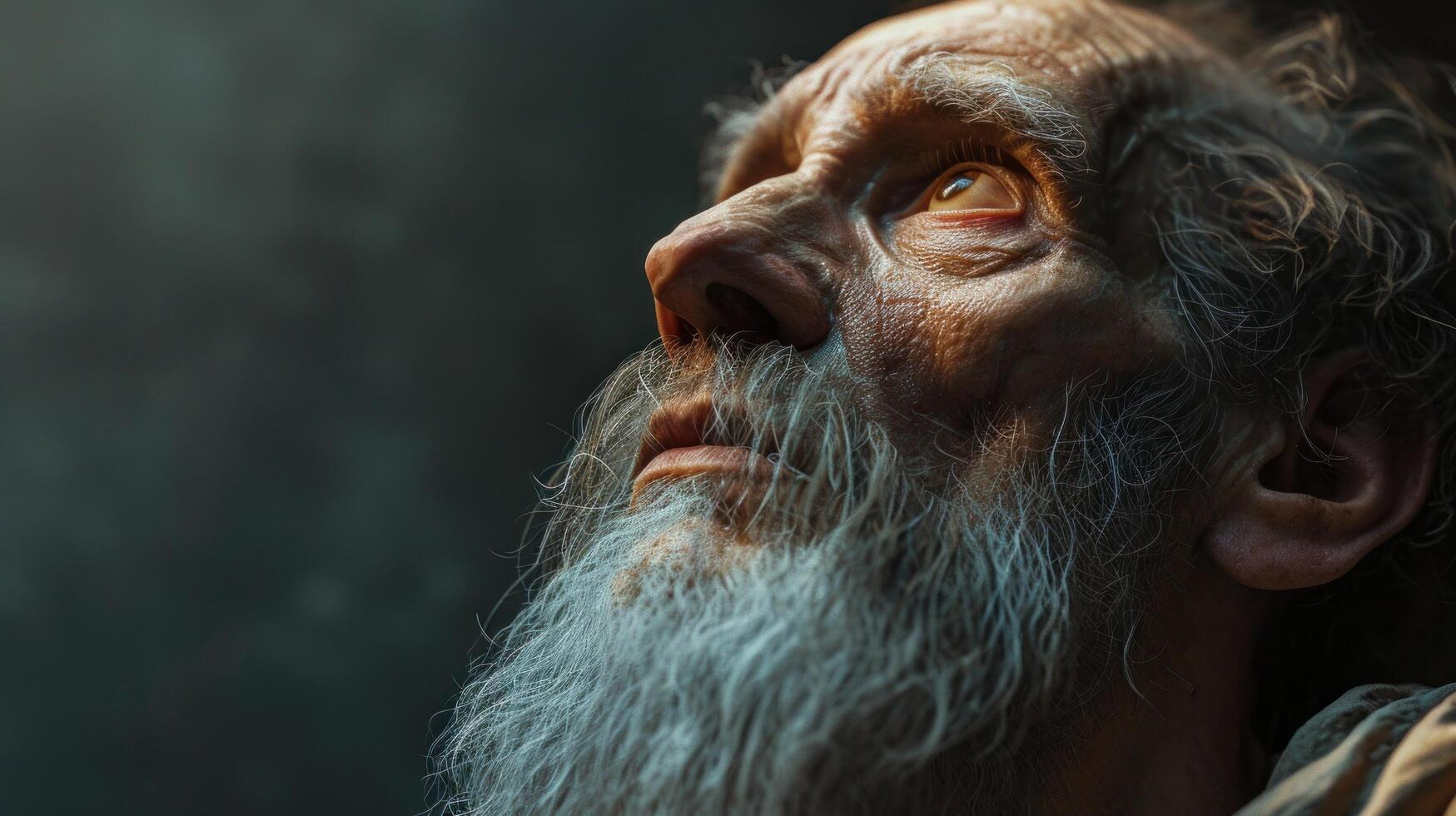 a close up of a mans face photo