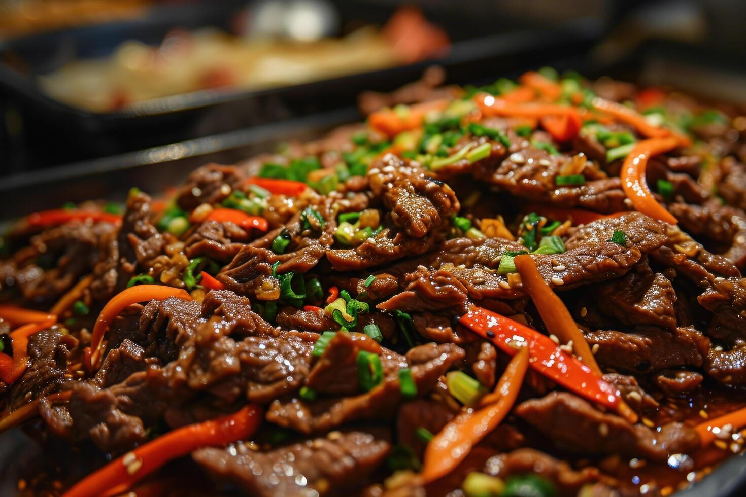 a plate of food with meat and vegetables photo