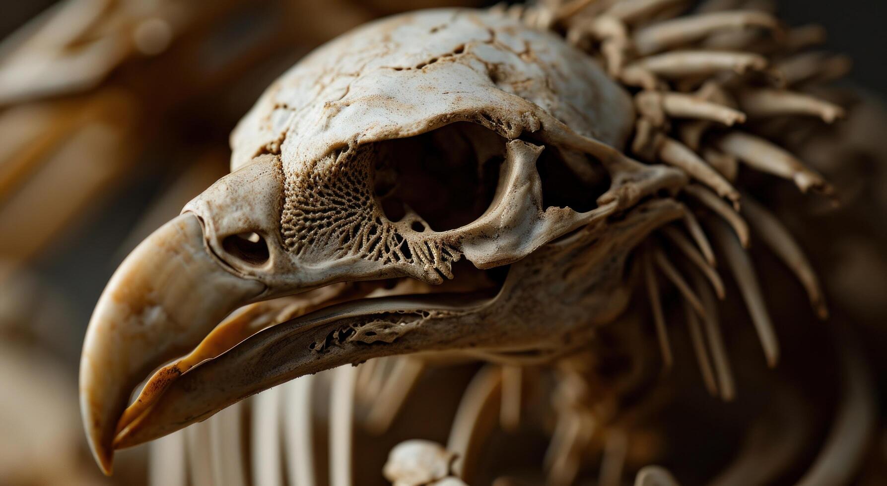 a close up of a bird skeleton photo