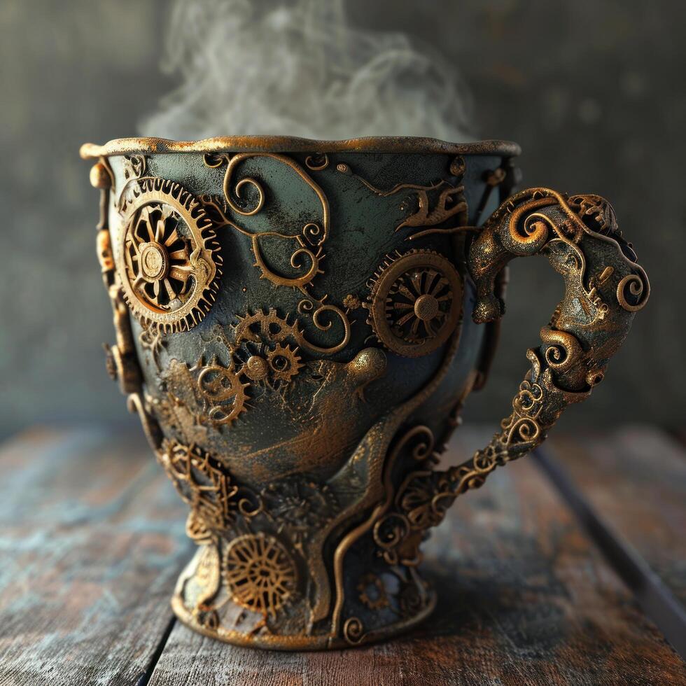 a steampunk coffee cup photo