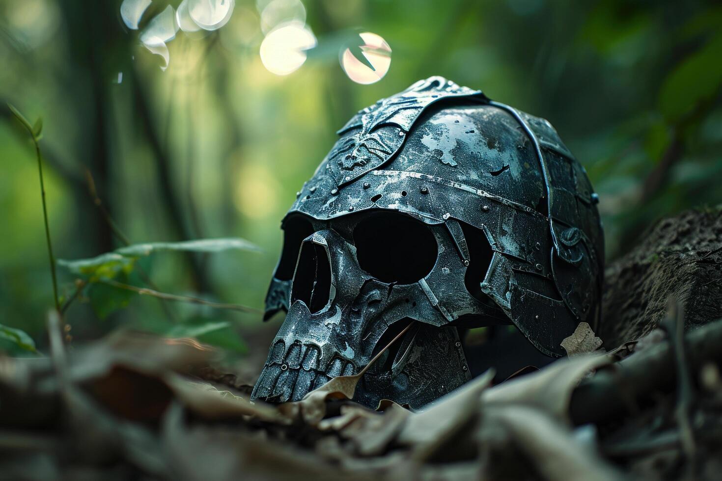 a skull in a helmet photo